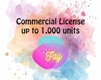 Commercial License - Digital Download License - 1,000 units commercial use license Print on demand and print transfer license no credit