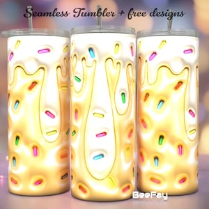 3D Puffy Liquid Candy, Puffy 20oz Tumbler Wrap/ PNG Tumbler Sublimation Designs Downloads / Seamless Design/ Trending Tumbler/ Inflated