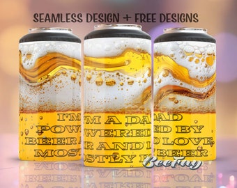 Can cooler wrap Dad Beer Digital design Straight PNG 4-in-1 can cooler sublimation tumbler Wrap, PNG Sublimation Designs Downloads