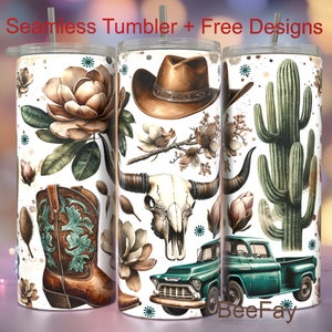 Western Tumbler Wrap Png, 20oz Skinny Sublimation Tumbler Design, Western Sublimation Design Png, Watercolor Cowboy Tumbler Png Downloads