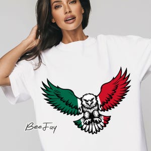 Patriotic Eagle Mexico clipart PNG Mexican Flag National day digital Latino Print Sublimation Digital Download Patriotic Mexican Design