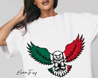 Patriotic Eagle Mexico clipart PNG Mexican Flag National day digital Latino Print Sublimation Digital Download Patriotic Mexican Design