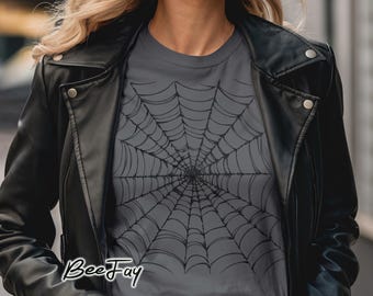 Halloween Cliparts Spinnennetz PNG Zeichnung Sublimation Design Spinnennetz T-Shirt Design Retro Halloween trending png Gothic Shirt Design