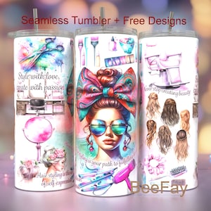 Hair Stylist Hairdresser Life 20oz Skinny Tumbler Sublimation Design Templates, PNG Digital Download