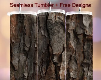 Wood tree bark 20 oz Tumbler Wrap Seamless PNG Design Sublimation Designs Downloads Wood pattern Vintage PNG Man Tumbler Print