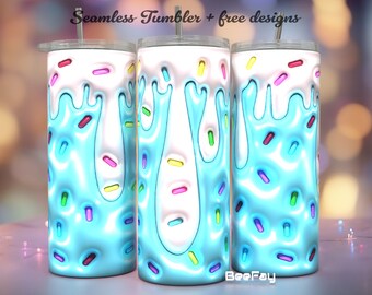 3D Puffy Liquid Candy, Puffy 20oz Tumbler Wrap/ PNG Tumbler Sublimation Designs Downloads / Seamless Design/ Trending Tumbler/ Inflated