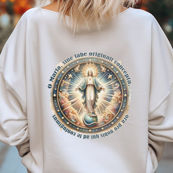 NEW Miraculous Medal T-shirt Design PNG, Virgin Mary, Catholic gifts for women, Our Lady of Miracles