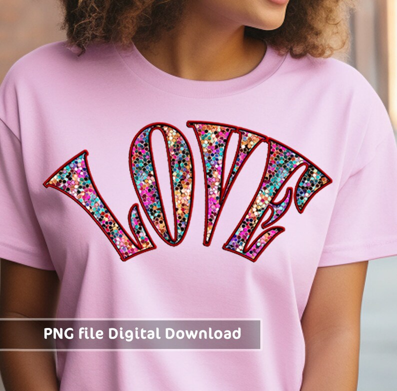 Love Png Valentine's Day Png Sublimation Design Faux Embroidery ...