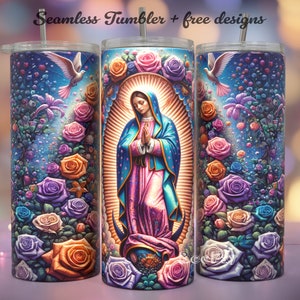 Virgin de Guadalupe for 20 oz Tumbler Wrap