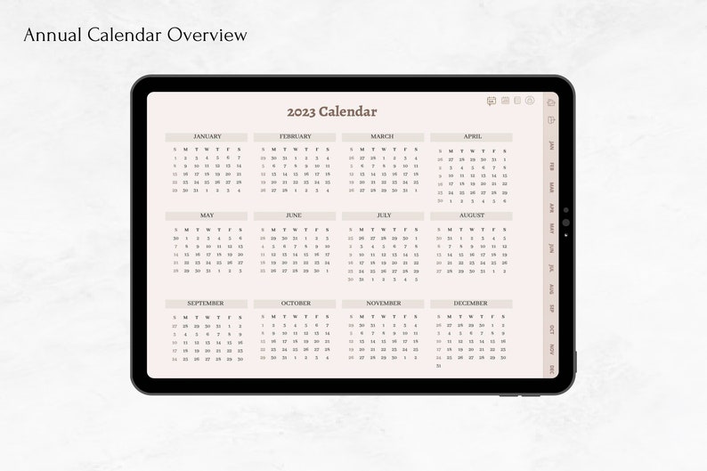 Digital Planner 2023 Undated, Digital Journal, Daily Weekly Annual