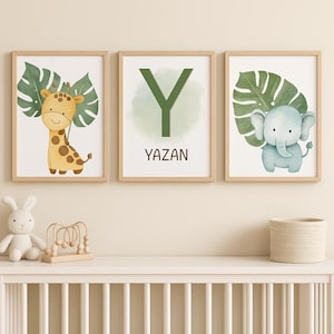 Décoration jungle pour chambre de bébé (5 cartes incluses)