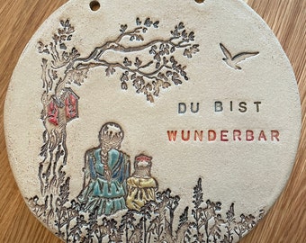 Keramikschild/Tonschild für Mama mit Spruch, Muttertag
