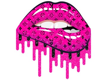Fashion Pink Drip lips SVG