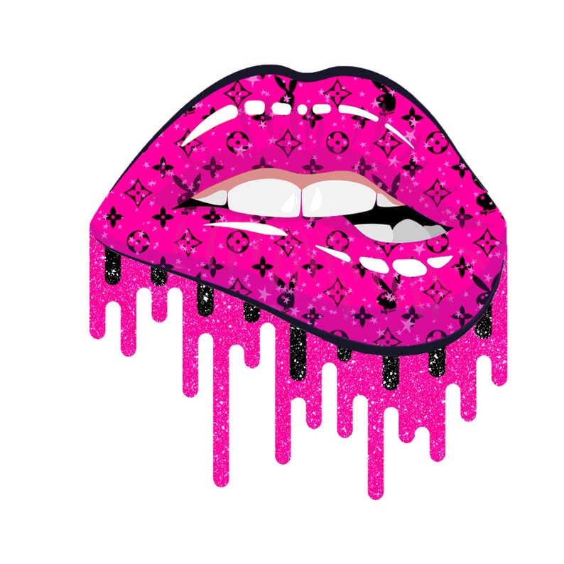 Fashion Pink Drip Lips SVG - Etsy
