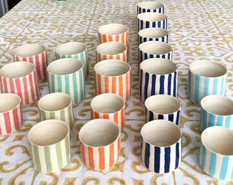 Painted Mug S "Dom" // "Dom" Stripy Cup S