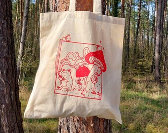 Tote bag, Tragetasche, Frösche, Cottage core