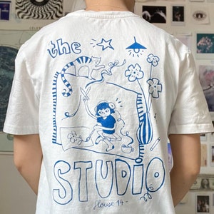 Camiseta, Artista, Katze, Atelier, Kunst, Camiseta Gráfica