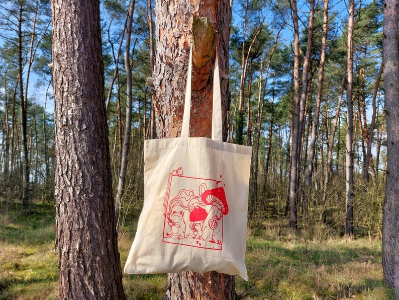 Tote bag, Tragetasche, Frösche, Cottage core Bild 1