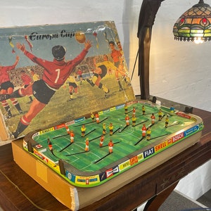 1950er Jahre Blech Werbung Fußballspiel Made in west Germany mit originaler Box