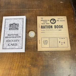 Post World War 2 ration book and identity card