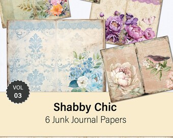 Vol 3 - Shabby Chic Papers for Junk Journaling, Art Journal Vol 3 - Shabby Chic Papers for Junk Journaling, Art Journal