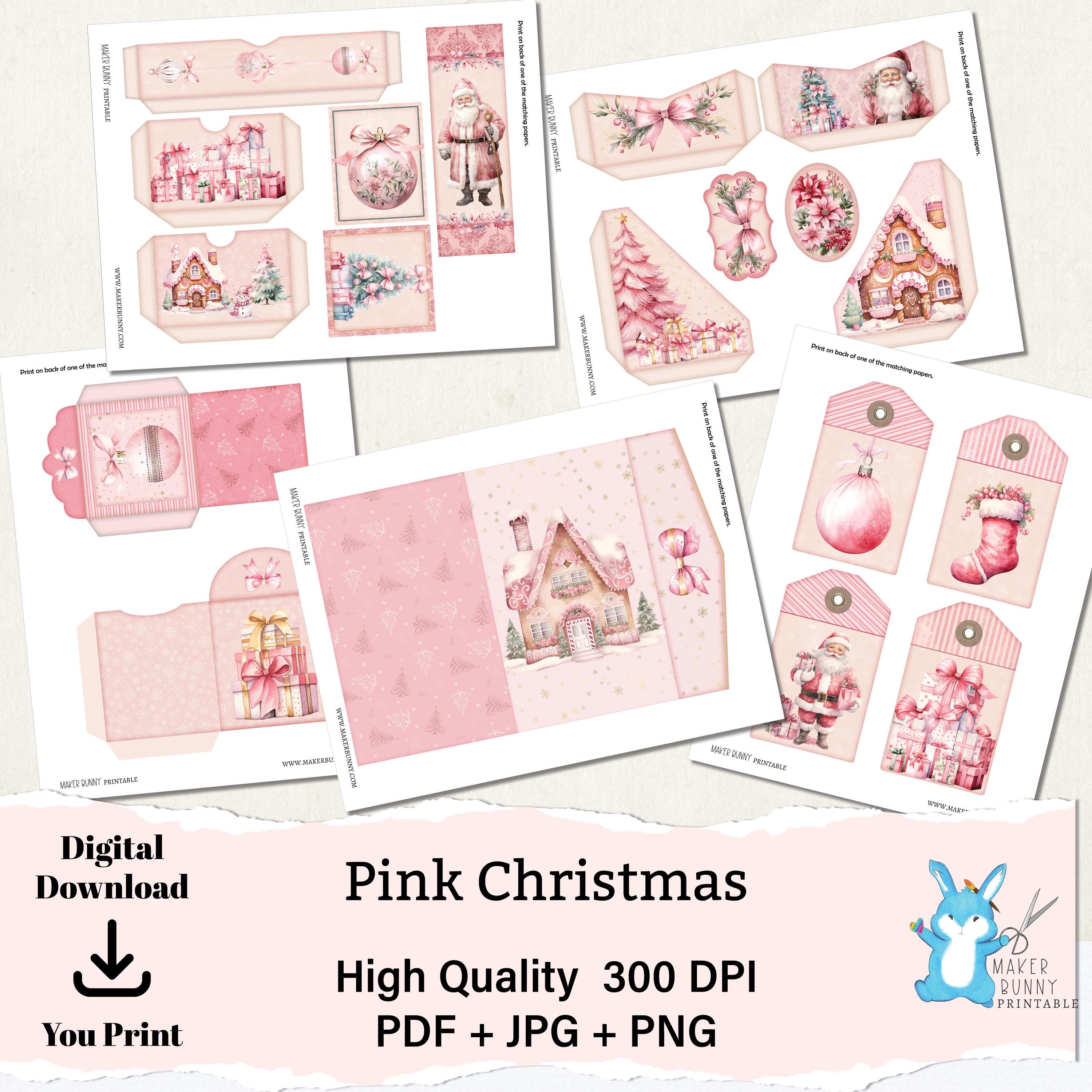 Junk Journal Folio Pink Christmas, Easy Folio Junk Journal Kit, Simple ...