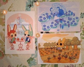 Animal Crossing Print · ACNH Ione, Auri, Coco, Cocoloca, Rabbits, AC Print fanart