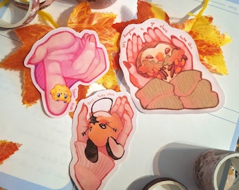 Pokemon stickers · rowlet, joltik, dedenne · anime stickers fanart