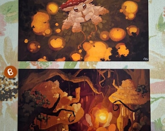 Prints of moths, mice, autumn, drawtober, halloween