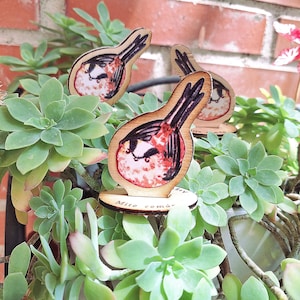 Figura standee de madera, pajaro, mito comun, long-tailed tit