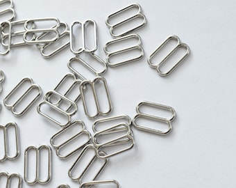 Silver Metal Nickel-Free Bra Sliders 15mm (2 pcs)