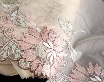 ブラジャー作りのための刺繍入りチュールレーストリム、ランジェリー縫製用の刺繍