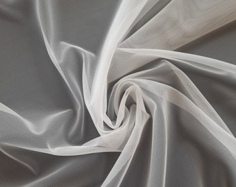 Antique White Non-Elastic Sheer Cup Lining, Rigid Stabilizing Net for Corset and Lingerie Sewing