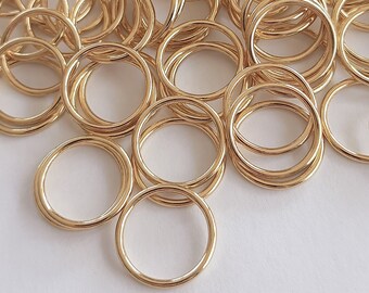 Light Gold Metal Rings Nickel-free 15mm for Bra & Lingerie Making (2 pcs)