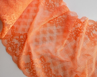 ribete de encaje elástico naranja para coser lencería, encaje elástico para hacer sujetadores