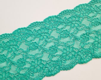 pizzo elastico verde per realizzare reggiseni, finiture in pizzo elasticizzato per cucire lingerie