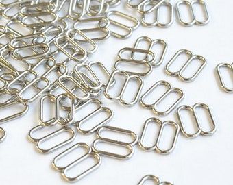 Silver Metal Bra Sliders 15mm, Nickel-Free (2 pcs)