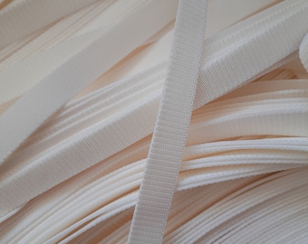 Elastique de soutien-gorge blanc antique pour la fabrication de soutiens-gorge 10/15 mm, certifié OEKO-TEX (2 mètres)
