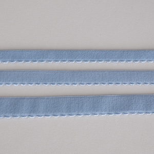 2 meters in sizes 10/12/15mm blue edge picot plush elastic for bra underband, elastic for lingerie sewing