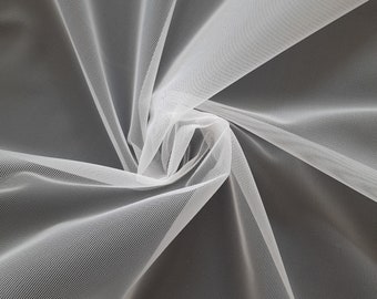 White Non-Elastic Sheer Cup Lining, Rigid Stabilizing Net for Corset and Lingerie Sewing