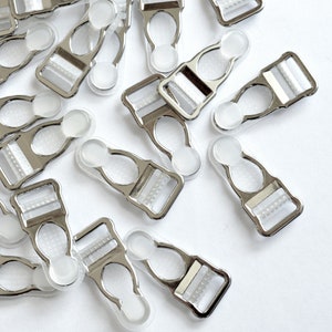 2 pcs 1/2” / 12mm silver metal suspender clips for garter belt, garter clips nickel free