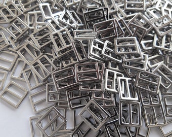 10mm Square Metal Sliders for Bra Making, Nickel-Free (2 pcs)