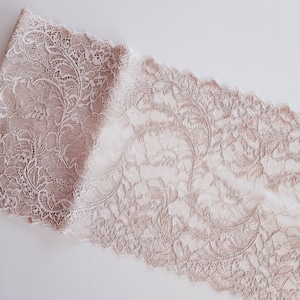 beige elastic lace for bra making, lace stretch lace trim for sewing lingerie
