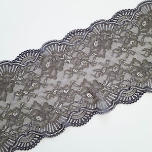 khaki/grey soft stretch lace trim for sewing lingerie, elastic lace bra making