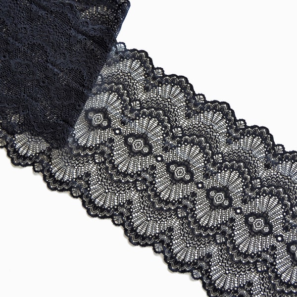 Elastic lace trim, Elastic lace, Lace for lingerie, Lace fabric, Black lace, Fabric for Bra Making, Sewing Materials, DIY