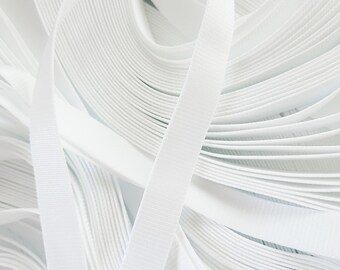 White Bra Strap Elastic, OEKO-TEX Certified for Lingerie, 10/12/15mm Sizes (Sold by 2 Meters)