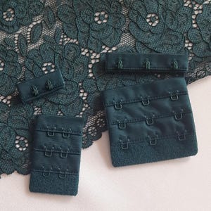 hook & eye dark green fastener for sewing lingerie and bra making