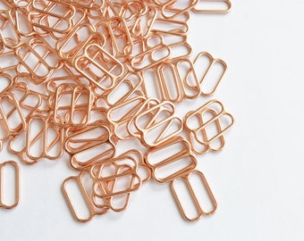 Roséguldfärgade metallreglage 15 mm (2 st), Nickelfria BH-remsjusteringar, Sytillbehör för underkläder