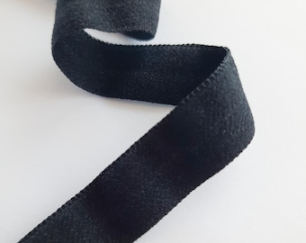 2 meters in size 15 mm black fold-over elastic, stretchy foldover elastic for lingerie