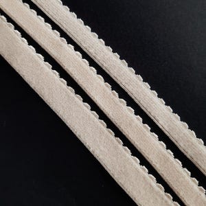 2 meters in sizes 10/12/15mm light beige edge picot plush elastic for bra underband, elastic for lingerie sewing